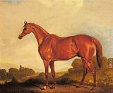 The Stirrup Cup Paintings - A Portrait of the Racehorse Harkaway, the Winner of the 1838 Goodwood Cup by John Ferneley Snr